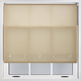 Trimmable Daylight Roller Blind with Round Eyelet and Metal Fittings from Furnished - Cappuccino (W)120cm x (L)210cm