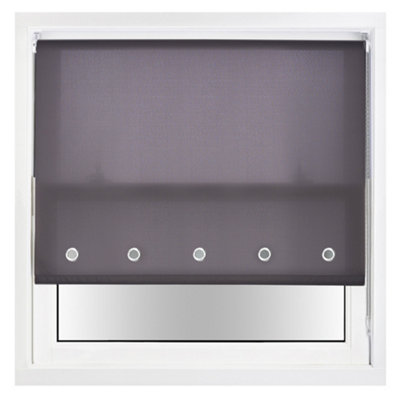 Trimmable Daylight Roller Blind with Round Eyelet and Metal Fittings from Furnished - Duck Egg (W)180cm x (L)165cm