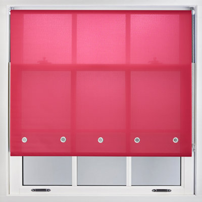 Trimmable Daylight Roller Blind with Round Eyelet and Metal Fittings from Furnished - Fuchsia (W)120cm x (L)165cm