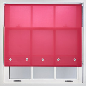 Trimmable Daylight Roller Blind with Round Eyelet and Metal Fittings from Furnished - Fuchsia (W)120cm x (L)210cm
