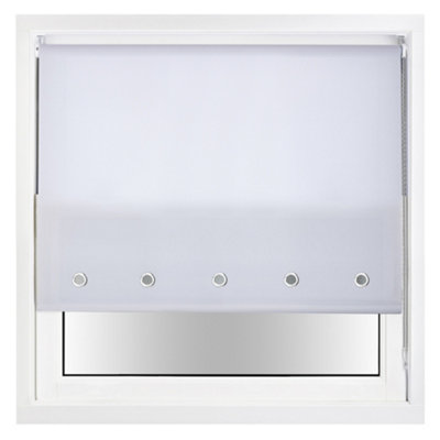 Trimmable Daylight Roller Blind with Round Eyelet and Metal Fittings from Furnished - White (W)150cm x (L)210cm