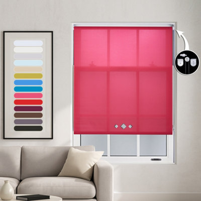 Trimmable Roller Blind with Triple Diamond Chrome Eyelet and Metal ...