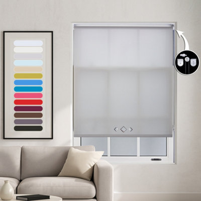 Trimmable Roller Blind with Triple Diamond Chrome Eyelet and Metal ...