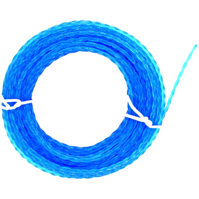 Trimmer Line Strimmer Line Heavy-Duty Twist Shaped Low Noise for Grass Trimmers and Brushcutters (Blue, 2.4 mm x 15 metres)