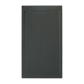 Trinity Rectangle Anthracite Slate Effect Shower Tray - 1200x800mm