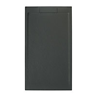 Trinity Rectangle Anthracite Slate Effect Shower Tray - 1400x800mm