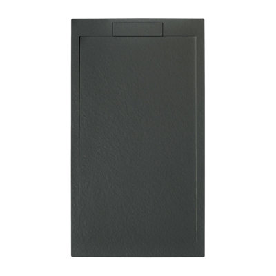 Trinity Rectangle Anthracite Slate Effect Shower Tray - 1400x800mm