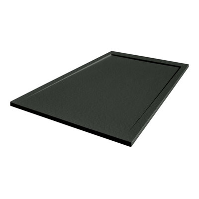 Trinity Rectangle Anthracite Slate Effect Shower Tray - 1700x700mm
