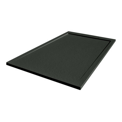 Trinity Rectangle Anthracite Slate Effect Shower Tray - 1700x700mm - 3