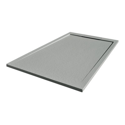 Trinity Rectangle Grey Slate Effect Shower Tray - 1400x800mm