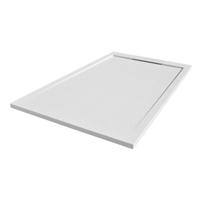 Trinity Rectangle White Slate Effect Shower Tray - 1400x800mm