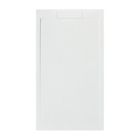 Trinity Rectangle White Slate Effect Shower Tray - 1600x800mm