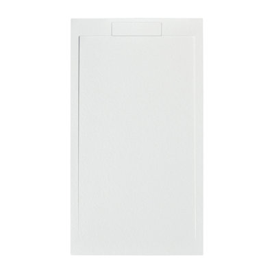 Trinity Rectangle White Slate Effect Shower Tray - 1700x800mm