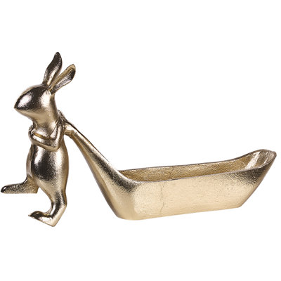 Trinket Dish Rabbit PROGO Metal Gold