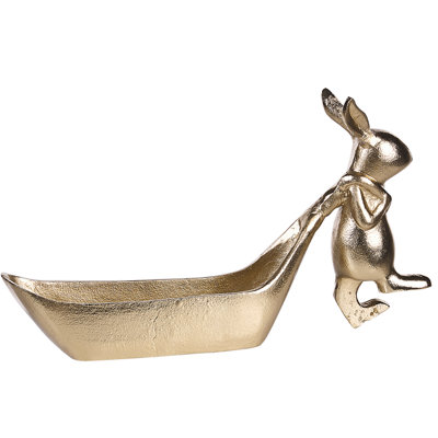 Trinket Dish Rabbit PROGO Metal Gold