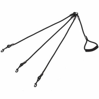 Triple 3 Way Rope Dog Pet Lead Leash Handle Splitter Coupler Clip for ...