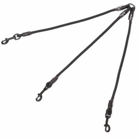 Triple 3 Way Rope Dog Puppy Pet Lead Leash Splitter Coupler with Clip for Collar