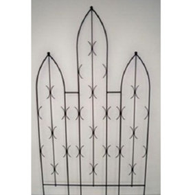 Triple Centre Point Gothic Screen Bare Metal/Ready to Rust - Steel - L2 x W91.4 x H180 cm
