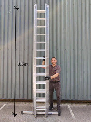 Triple Extension Ladder 3 x 13 Rung 8.5m Max Open Height 3.5m Closed ...