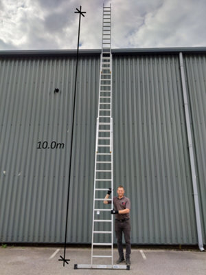 Triple Extension Ladder 3 x 15 Rung 10m Max Open Height 4.0m Closed