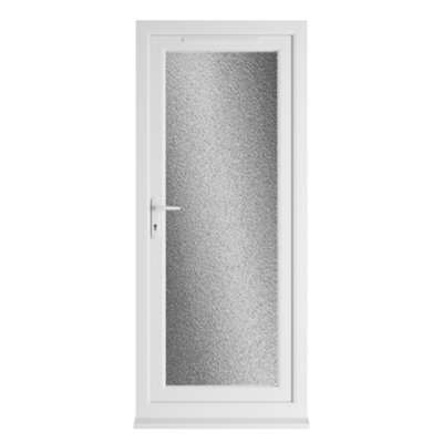 Triple glazed Door Full Glass Right hand White Obscure Glazed 920 x 2090mm