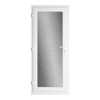 Triple glazed Door Full Glass Right hand White Obscure Glazed 920 x 2090mm