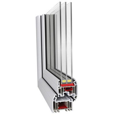 Triple glazed Door Half Glass Half panel Left hand White Clear Glazed 920 x 2090mm