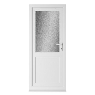 Triple glazed Door Half Glass Half panel Left hand White Obscure Glazed 920 x 2090mm