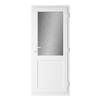 Triple glazed Door Half Glass Half panel Left hand White Obscure Glazed 920 x 2090mm