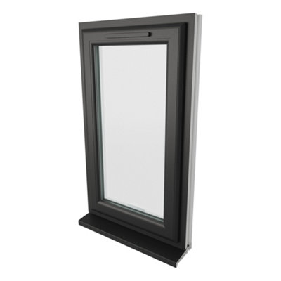 Triple Glazed Window Black/White Top Hung Opener Clear Glazed 610 x 1040mm 10 Year Guarantee with Free Delivery