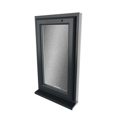 Triple glazed Window Left Hand Side Hung Grey/White Obscure Glazed 610 ...