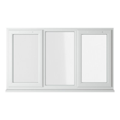 Triple glazed Window LH & RH Side Hung Fixed Centre White Clear Glazed 1770 x 965mm 10 Year Guarantee with Free Delivery