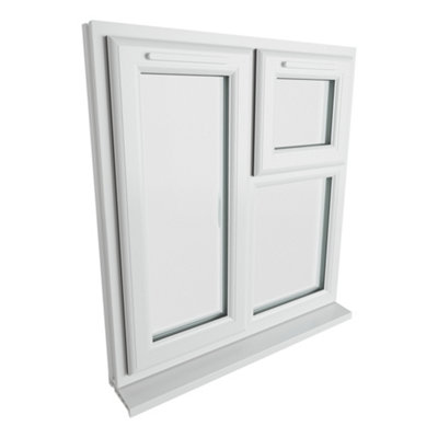 Triple glazed Window LH Side Hung and Top Opener White Clear Glazed 905 ...