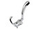 Triple Hat Coat Hanger Hook Door Wall Bath With Fixings - Colour Chrome - Pack of 3
