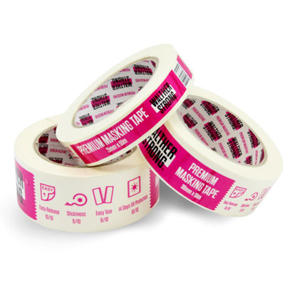 TRIPLE PACK Premium Masking Tape - 14 Day Clean Removal - 38mm x 50mtr Beige