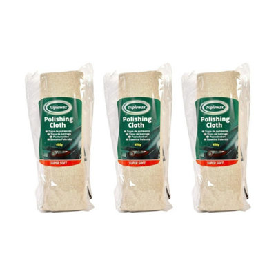 Triplewax 100% Super Soft Cotton Polishing Cloth 400g (Pack of 3)