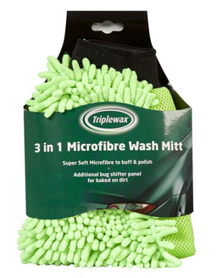 Triplewax 2 In 1 Microfibre Wash Mitt Car Caravan Noodle Sponge Washing Dirt x2