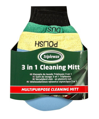 Triplewax 3-in-1 Cleaning Mitt For Car Valeting Cleaning Polishing Detailing