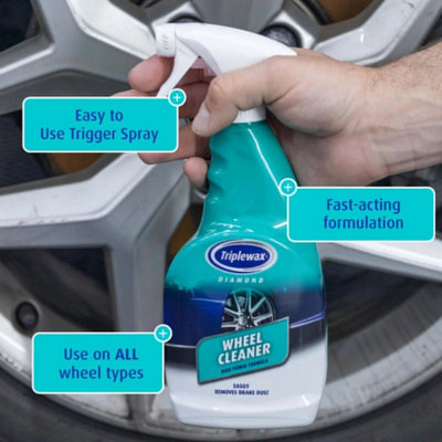 Triplewax Alloy Steel  Wheel Cleaner Dissolves Brake Dust Dirt & Grime 500ml x6 - 3