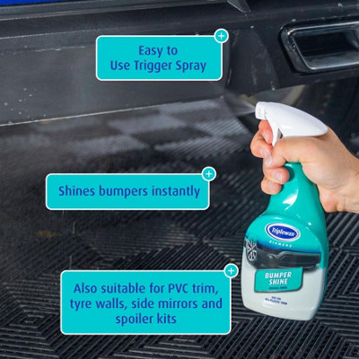 CarPlan Original Black Trim & Bumper Shine – 500ml X4, For All PVC & Plastic