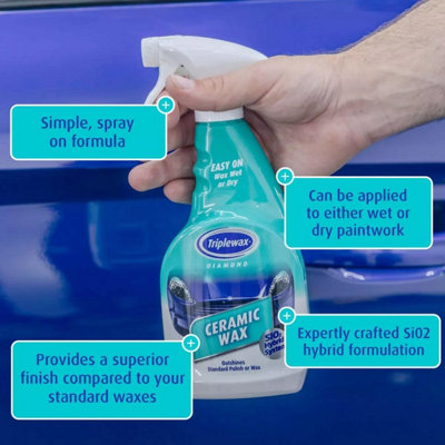 Triplewax Ceramic Sio2 Gloss Wax Silky Smooth Hydrophobic Beading Spray 500ml
