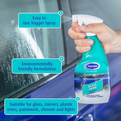 Triplewax Glass Shine Streak Free Glass Interior Exterior Window Cleaner 0.5Lx10