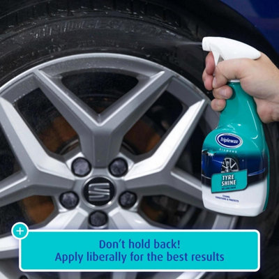 Triplewax Tyre Shine Dressing New Look Finish Clean & Protect Spray 500ml x4 - 5
