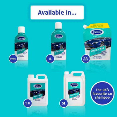 Triplewax Wash & Wax Shampoo Streak Free Car Caravan Motorhome 1L x3 - 6