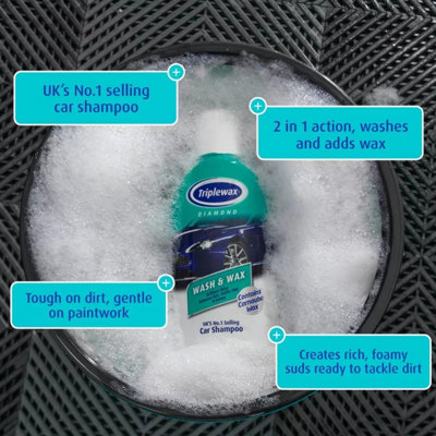 Triplewax Wash & Wax Shampoo Streak Free Car Caravan Motorhome 500ml x12