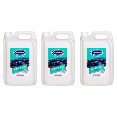 Triplewax Wash & Wax Shampoo Streak Free Car Caravan Motorhome 5L x3