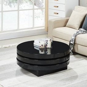 Triplo Coffee Table High Gloss Coffee Table for Living Room Centre Table Tea Table for Living Room Furniture Black