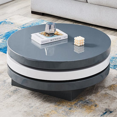 Triplo Coffee Table High Gloss Coffee Table for Living Room Centre Table Tea Table for Living Room Furniture White