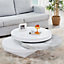 Triplo Coffee Table Wooden Coffee Table for Living Room Centre Table Tea Table for Living Room Furniture Magnesia Marble Effect