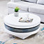 Triplo Round High Gloss Rotating Coffee Table In White And Grey